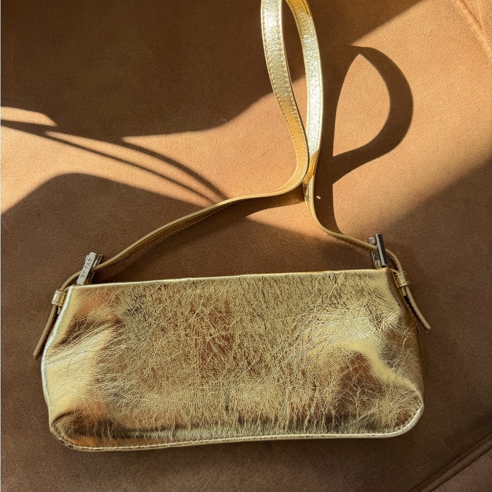 BY FAR Metallic Gold Shoulder Bag